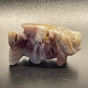 Cute Caribbean Calcite Mini Fish Carving